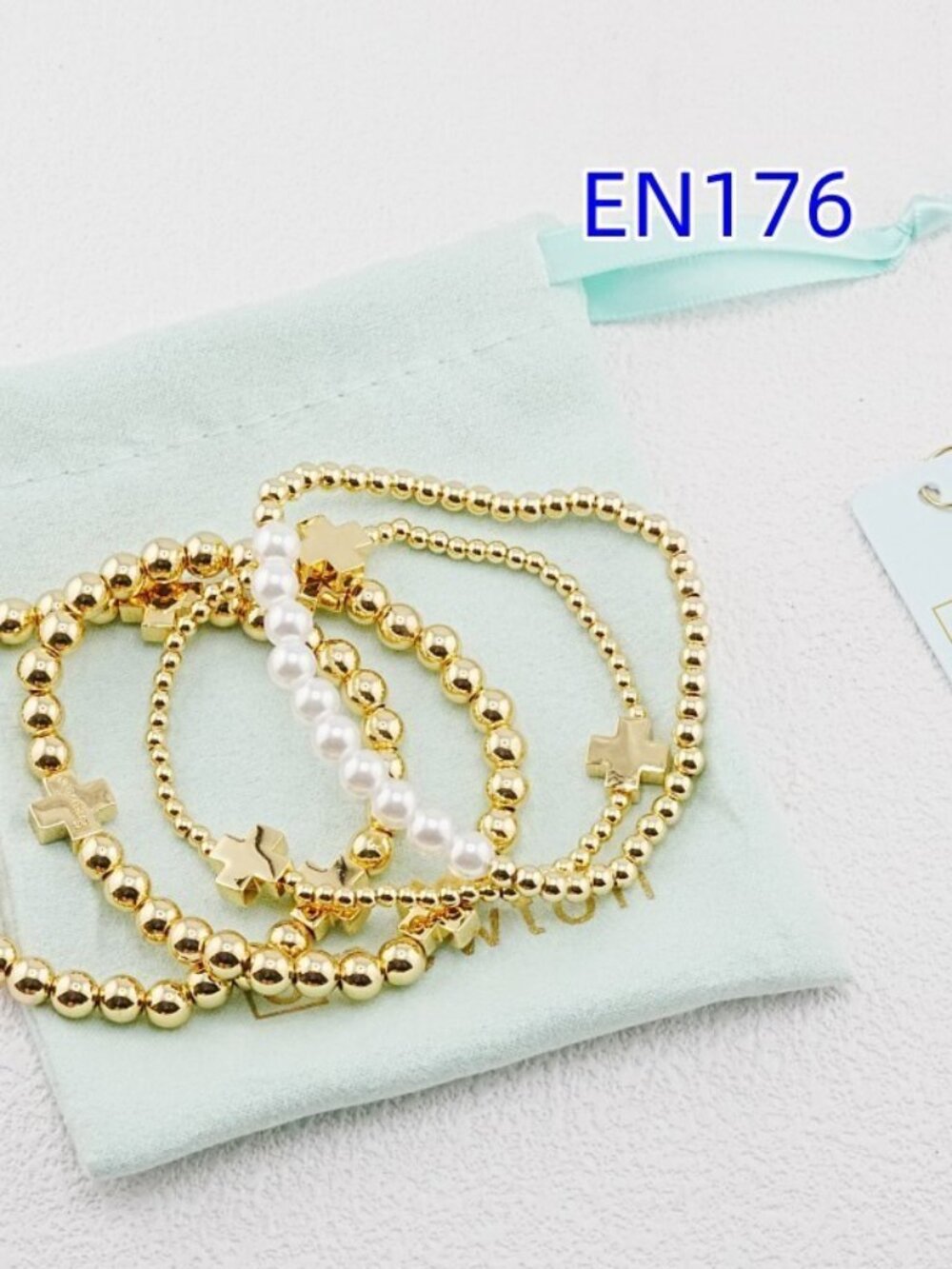 Enewton Gold Cross Bracelet Set